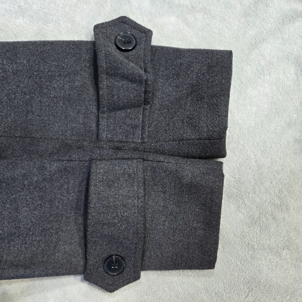 Zara Basic Gray Single Breasted Belted Peacoat Po… - image 10